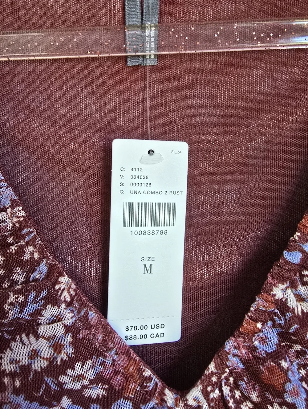 Anthropologie NEW Aurelia Ruched Shirred Red Ditsy Floral Mesh Top SZ Medium Y2K
